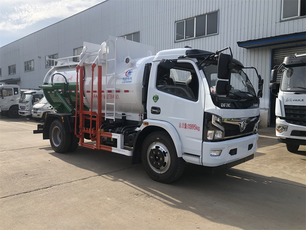 8方餐廚垃圾車(chē)-東風(fēng)福瑞卡國(guó)六8方廚余泔水餐廚垃圾車(chē)廠家（圓罐）